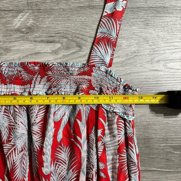 Talbots Oasis Palm Voile Fit and Flare Dress Size 2 Petite Resortwear Beach Vaca - Picture 5 of 8